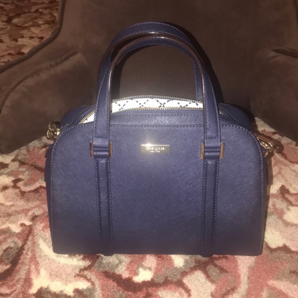 Kate spray dark blue hand bag